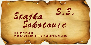 Stajka Sokolović vizit kartica